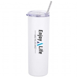 Stainless Steel Tumblers w/ Straw - 20 oz.